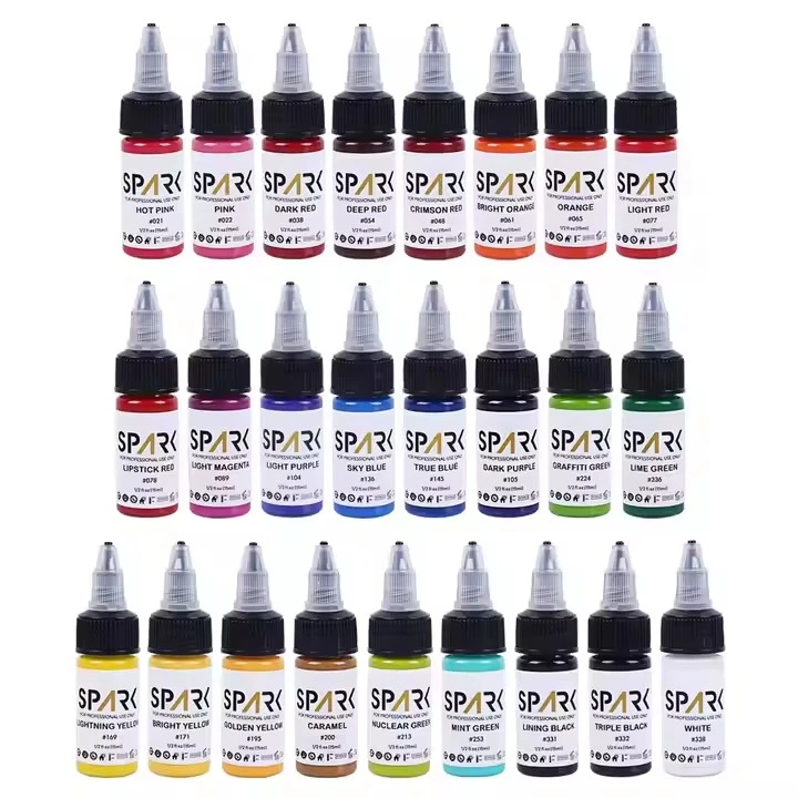50 farvesæt gnist engros organisk bedste pigment 1 oz 30 ml engangs professionel flaske makeup midlertidig blæk tatovering