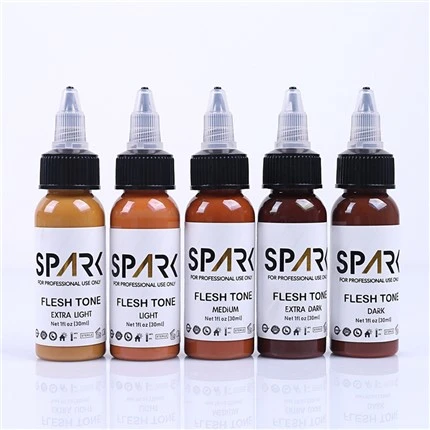 1OZ Ink Series Spark Tattoo Ink 5 stykker hudfarvesæt til cover-ups blanding af kosmetiske tatoveringer