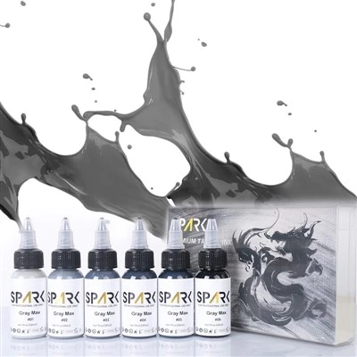 Professionelt premium økologisk 30 ml (1 oz) per flaske gråt tatoveringsblæksæt til tatovering og kropskunst