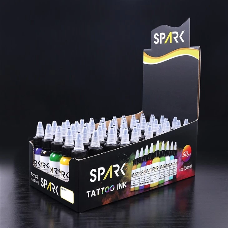 Spark organisk 0,5 oz hurtig tør lang varig designforsyning tatovering blæk permanent makeup pigment til kropskunst