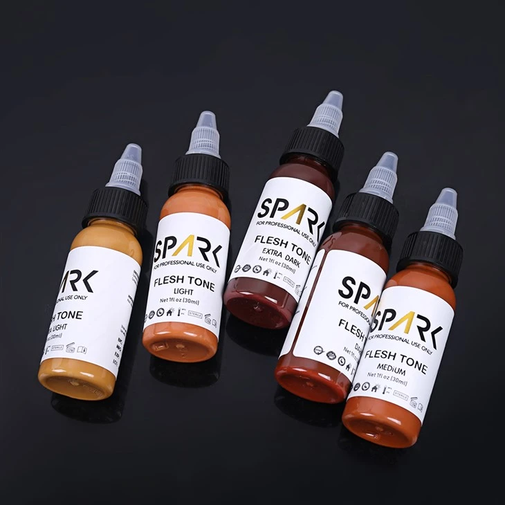 Spark Tattoo Ink Skin Color Set 1oz 5 stykker til dækning af UPS til blanding af kosmetiske tatoveringer skønhed og personlig pleje produkt