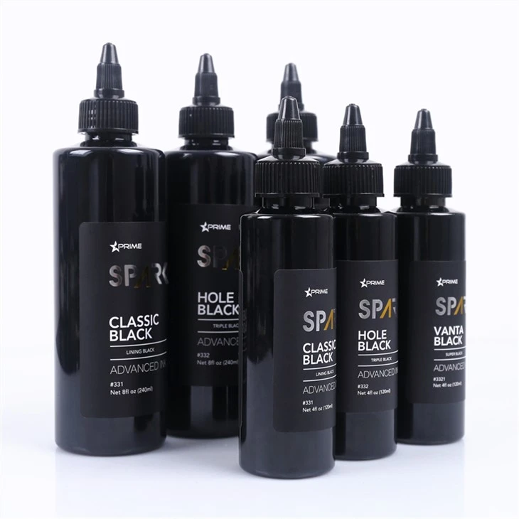 Triple Black 8OZ hul Sort Black Ink Series Spark Tattoo Ink Tattoo Ink Sæt