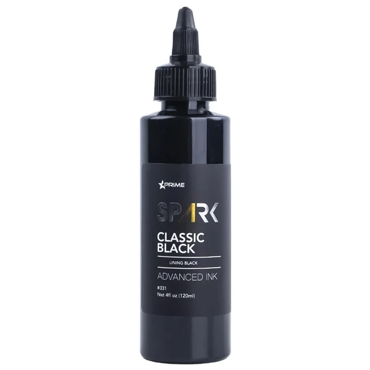 Tatoveringsblæk Ægte Mørk Gloss Sort 8OZ Triple Black Ink Series Spark Tattoo Ink Tattoo Ink Black Light